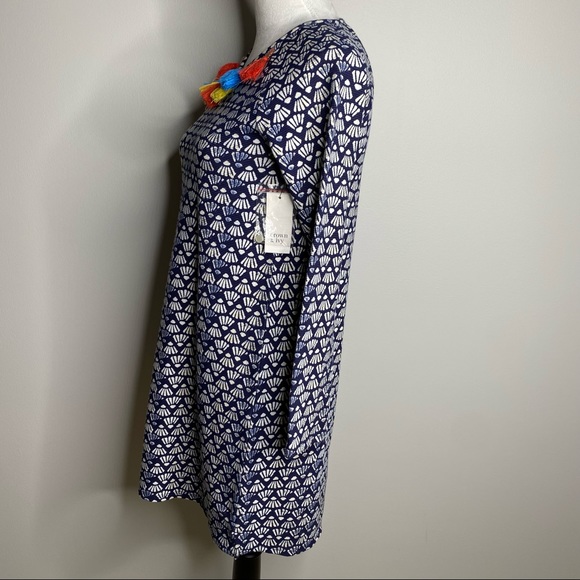 3/$30! Crown & Ivy NWT riviera holiday tassel tunic top size large - Picture 4 of 8